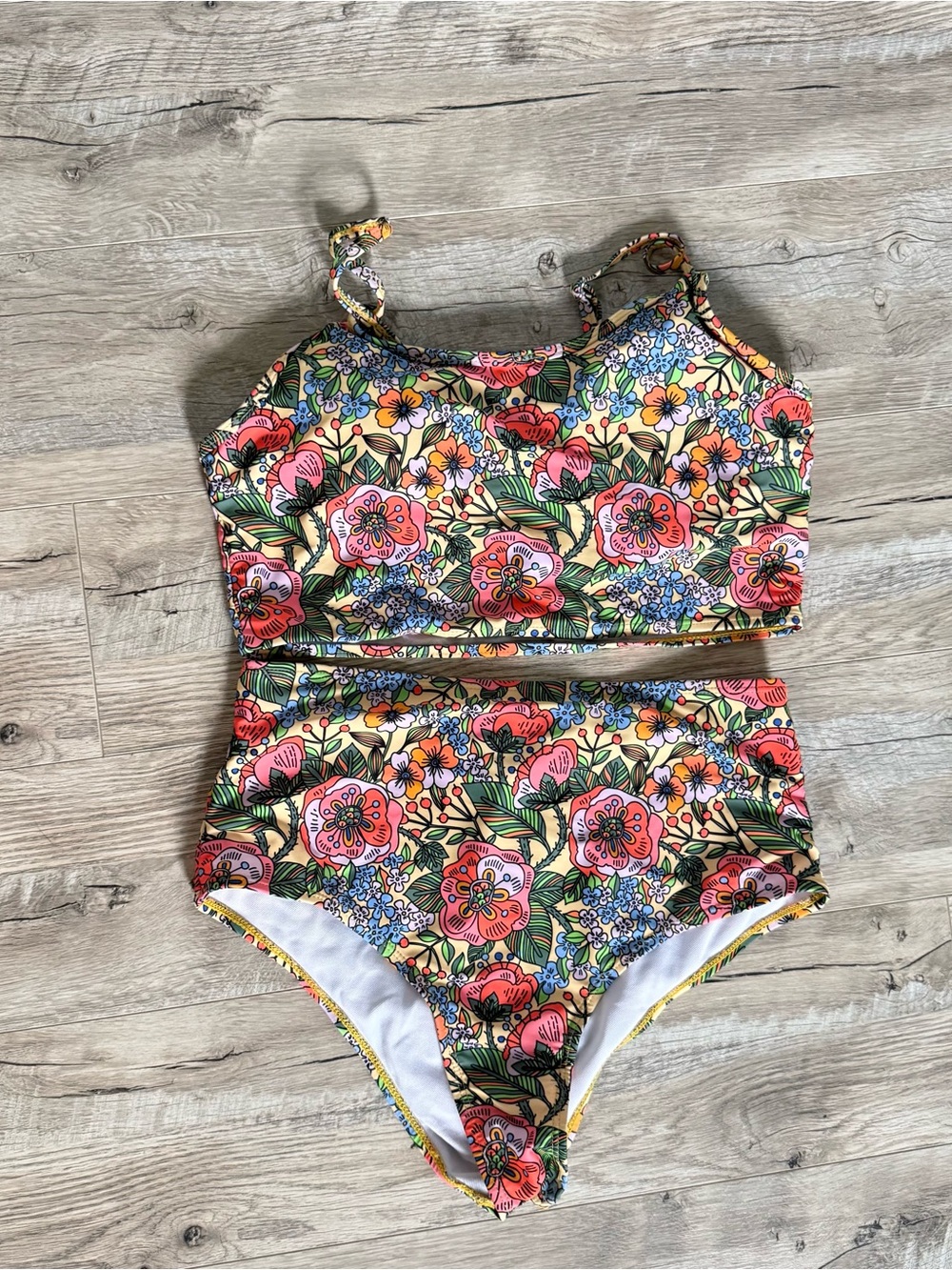 Women’s Floral High-Waist Two-Piece Swim Set